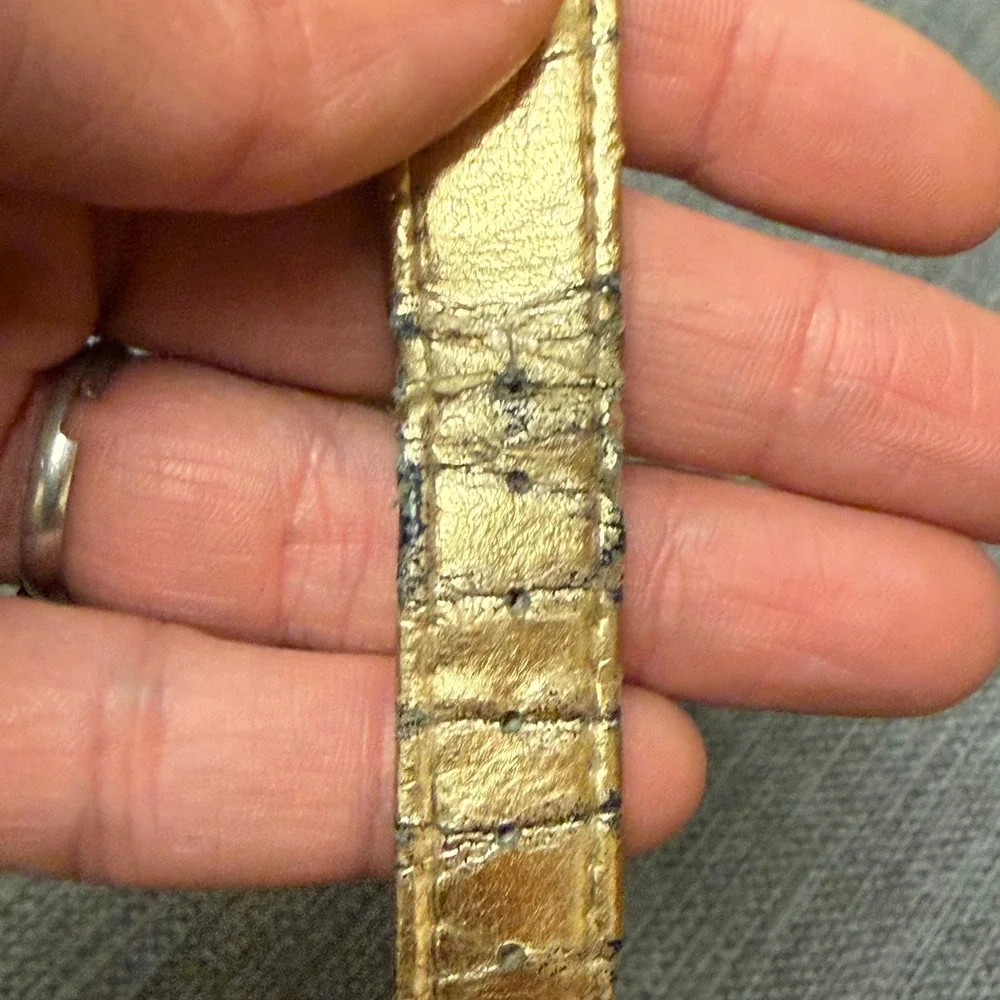 Cardini Vintage Gold Tone Rhinestone Star Quartz Watch Metallic Strap Works
